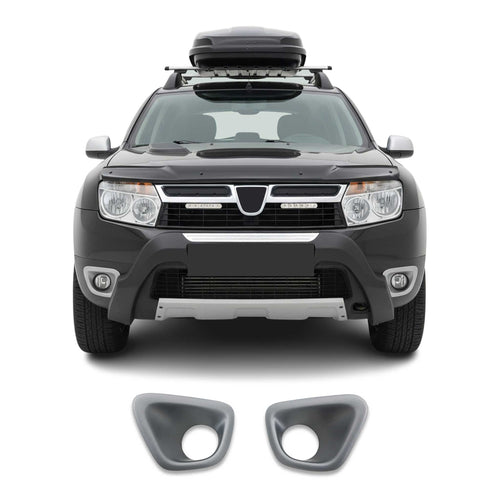 Dacia Duster 2010-2018 Uyumlu Sis Far Çerçevesi - Gri (2 Parça) - Görsel 1