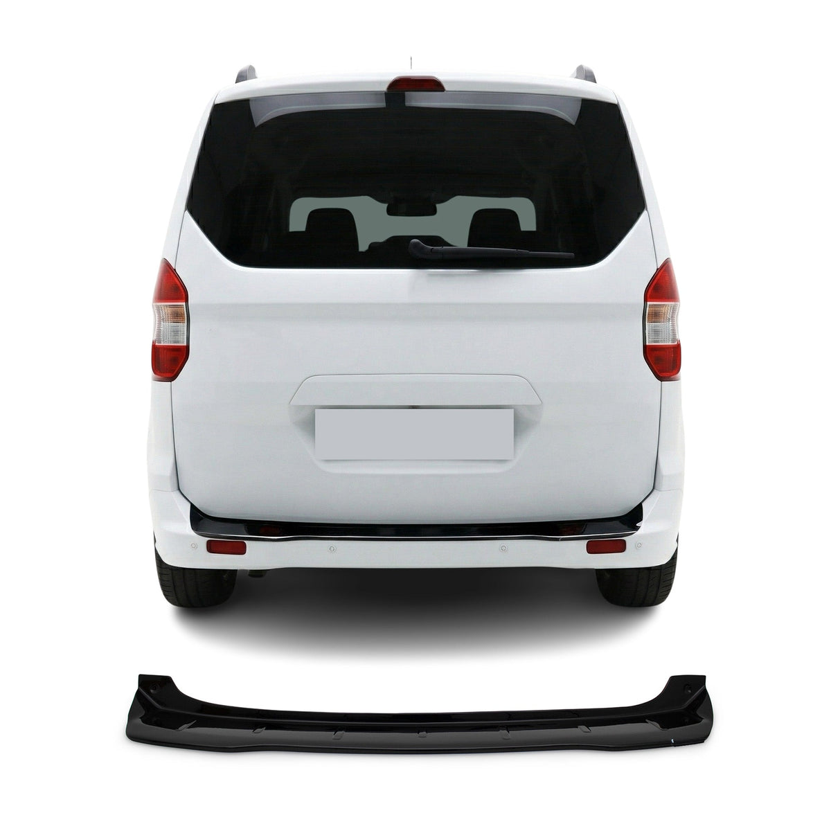 Ford Courier 2014-2023 Uyumlu Arka Tampon Eşiği - Piano Siyah