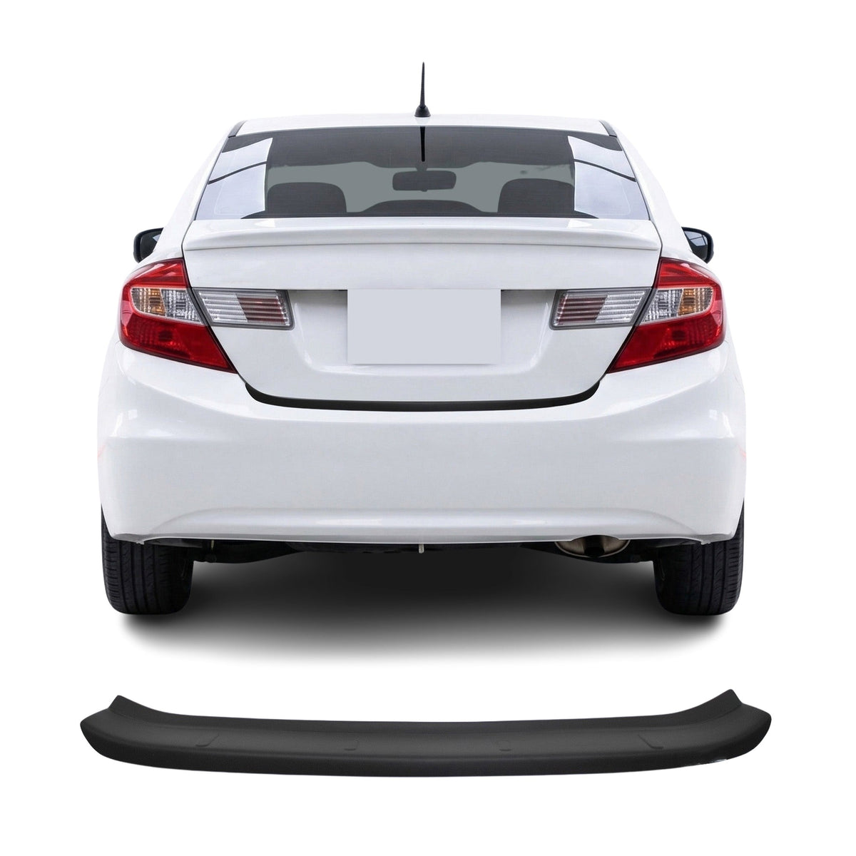 Honda Civic 2012-2015 Uyumlu Arka Tampon Eşiği - Mat Siyah