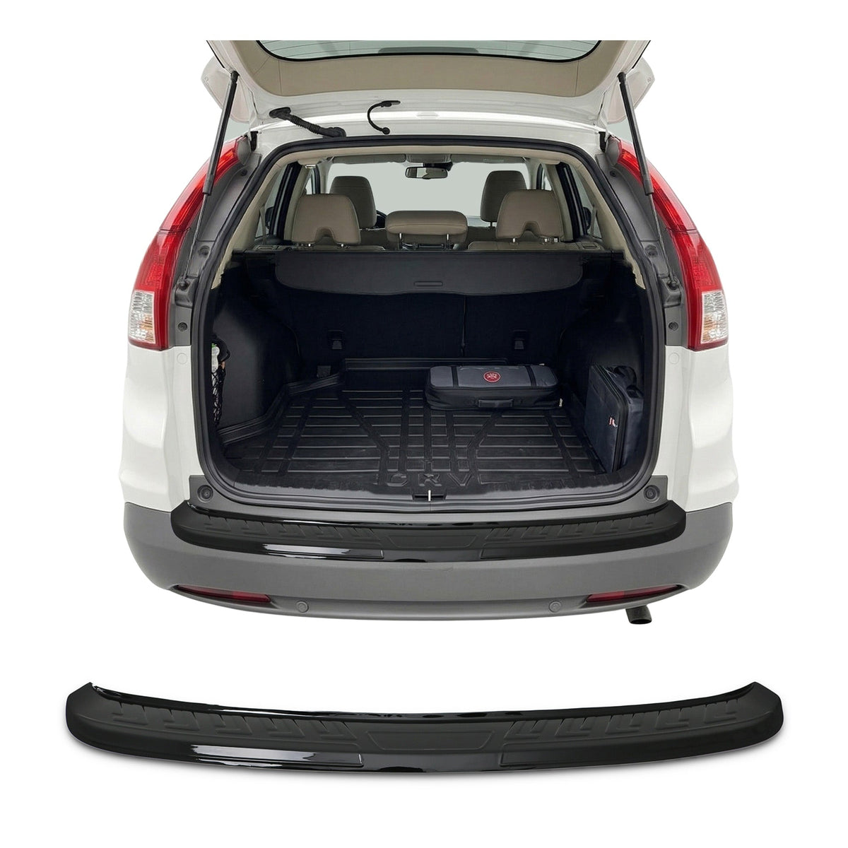 Honda CR-V 2012-2017 Uyumlu Arka Tampon Eşiği - Piano Siyah