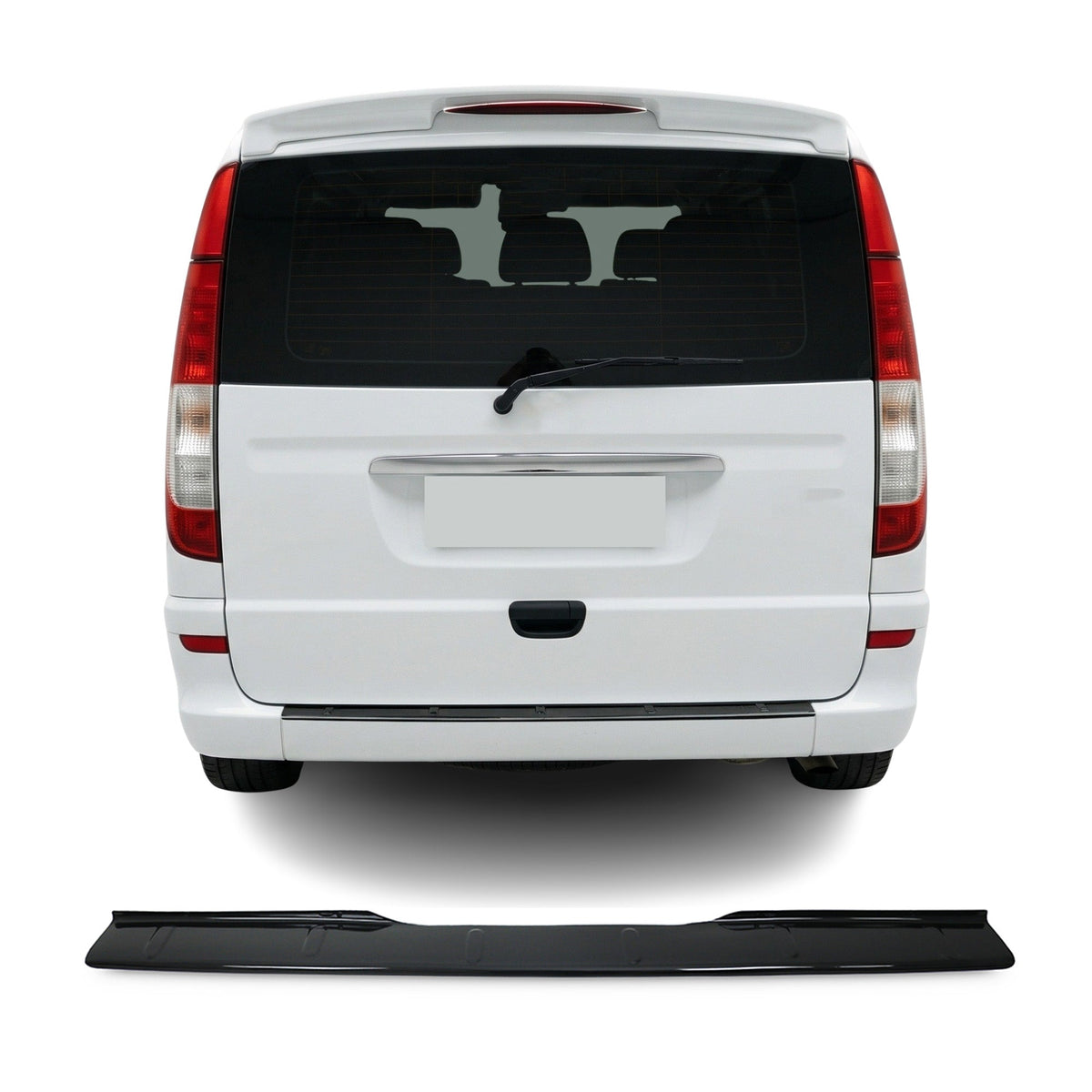 Mercedes Vito W639 2003-2010 Uyumlu Arka Tampon Eşiği - Piano Siyah