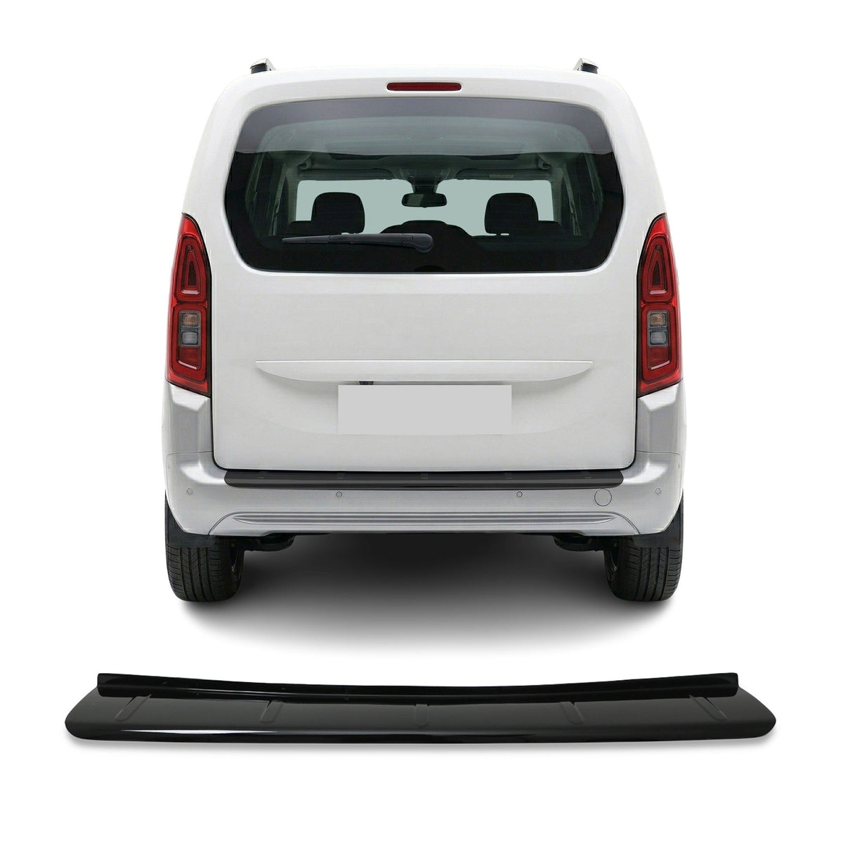 Peugeot Partner 2019-2025 Uyumlu Arka Tampon Eşiği - Piano Siyah