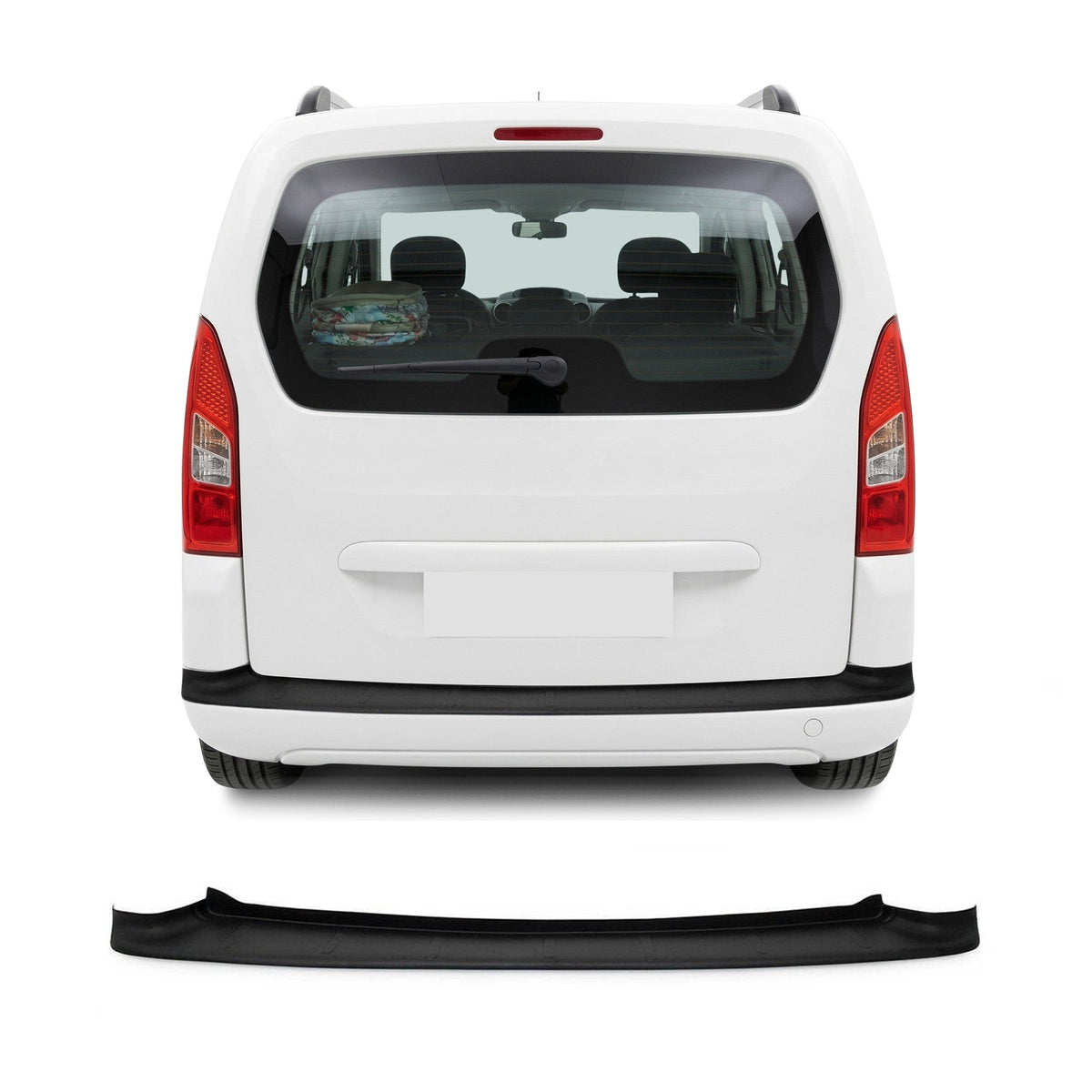 Citroen Berlingo 2008-2018 Uyumlu Arka Tampon Eşiği - Mat Siyah