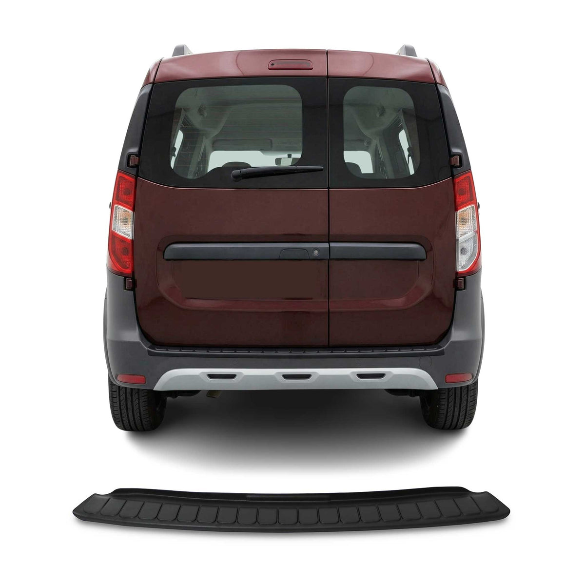 Dacia Dokker 2012-2021 Uyumlu Arka Tampon Eşiği - Mat Siyah