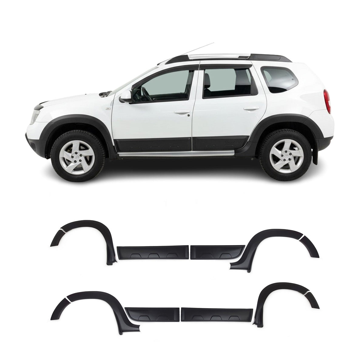 Dacia Duster 2010-2018 Uyumlu Dodik Seti - Çamurluk ve Kapı (12 Parça)