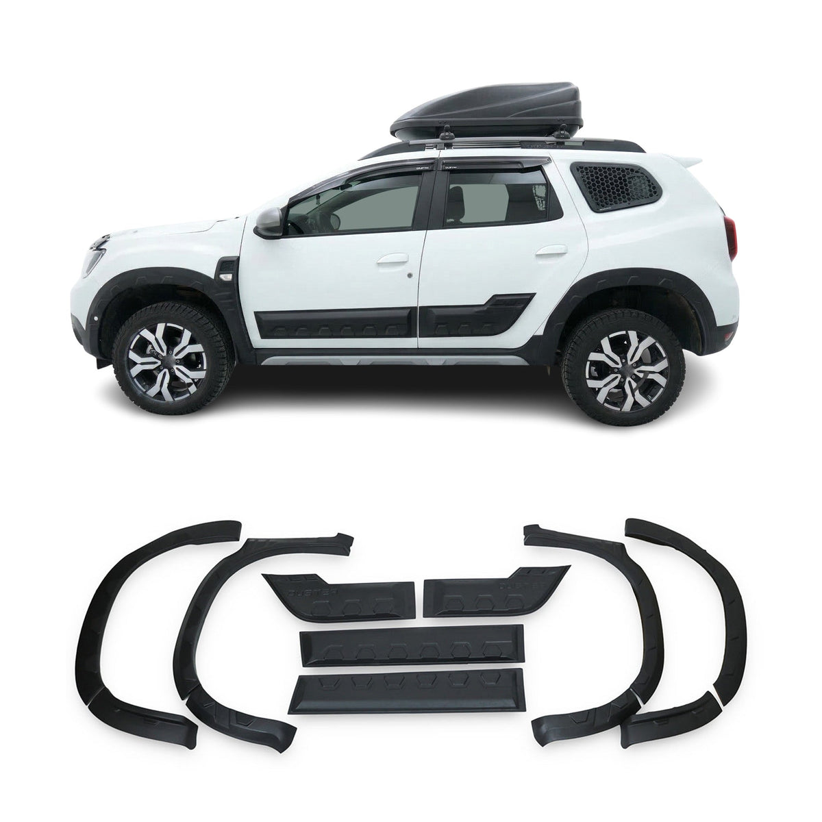 Dacia Duster 2018-2024 Uyumlu Dodik Seti - Çamurluk ve Kapı, Hornet (12 Parça)