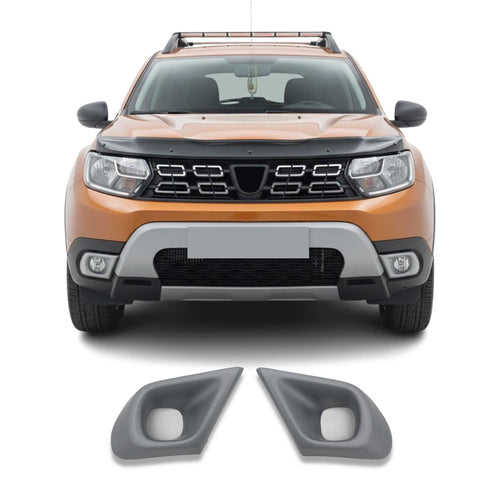 Dacia Duster 2018-2024 Uyumlu Sis Far Çerçevesi - Gri (2 Parça) - Görsel 1
