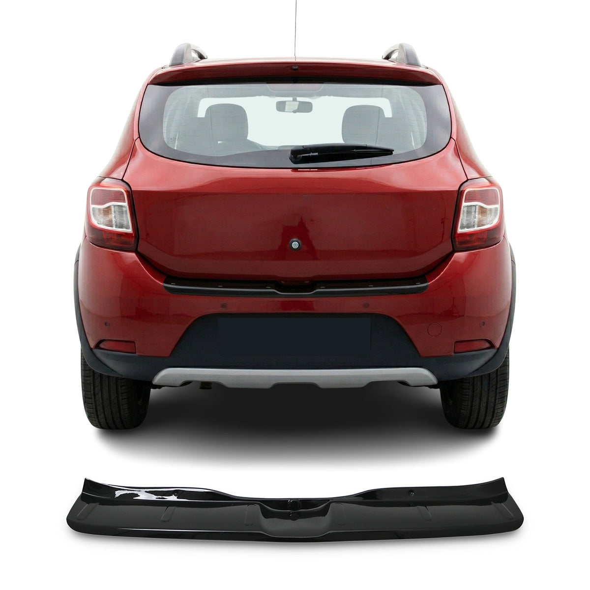 Dacia Sandero Stepway 2012-2020 Uyumlu Arka Tampon Eşiği - Piano Siyah