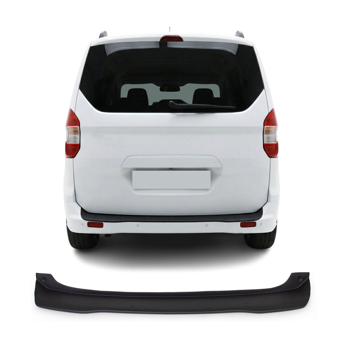 Ford Courier 2014-2023 Uyumlu Arka Tampon Eşiği - Mat Siyah