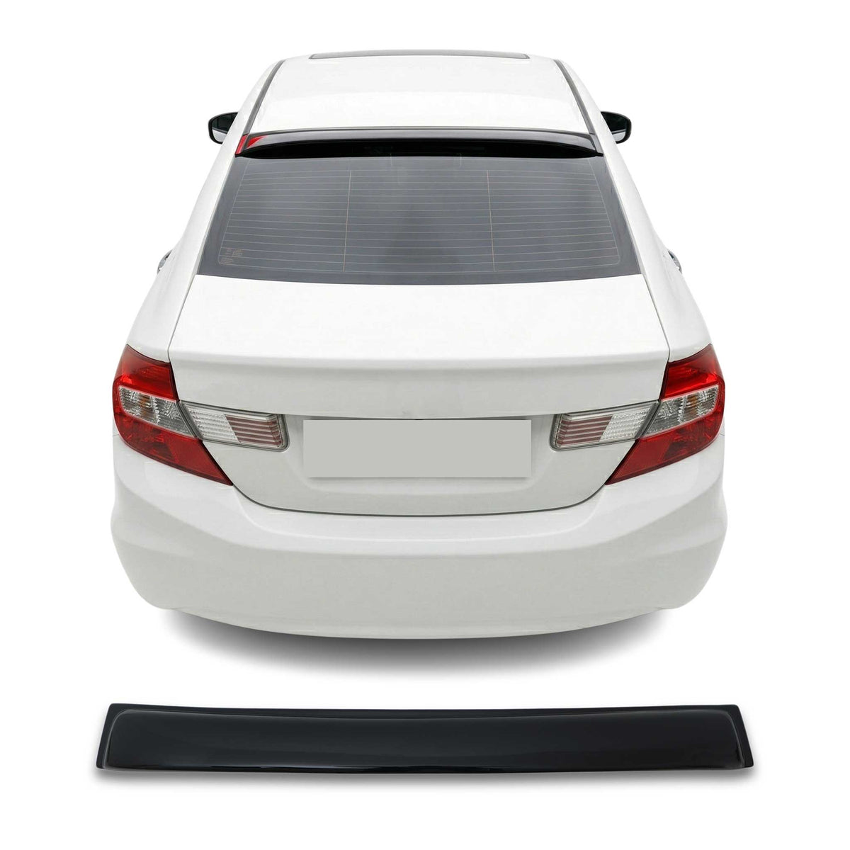 Honda Civic 2012-2016 Uyumlu Spoiler Arka Cam Üstü - Siyah, İnce Tip