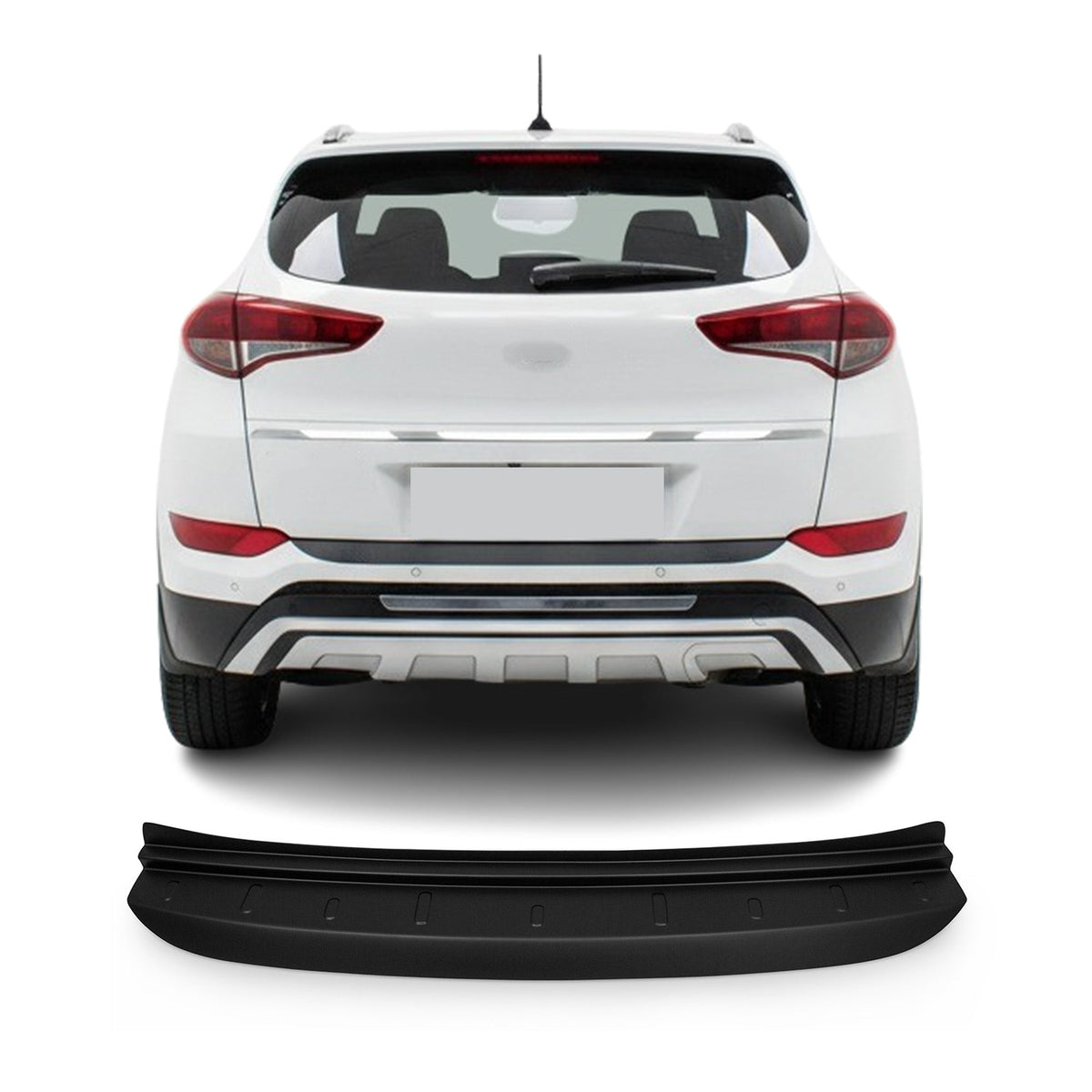 Hyundai Tucson 2015-2020 Uyumlu Arka Tampon Eşiği - Mat Siyah