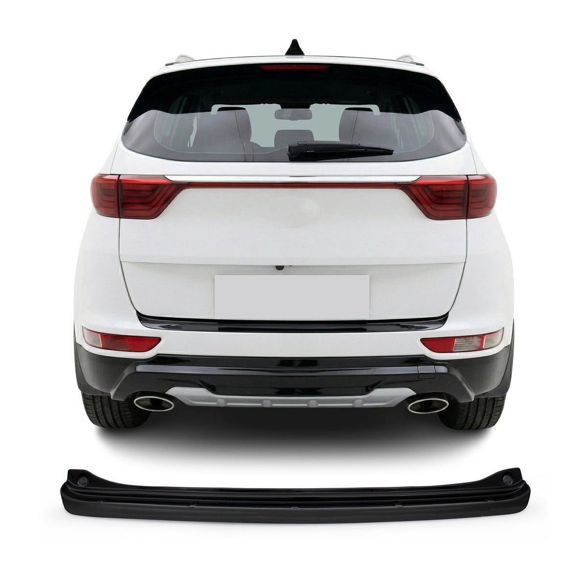 Kia Sportage 2016-2018 Uyumlu Arka Tampon Eşiği - Piano Siyah