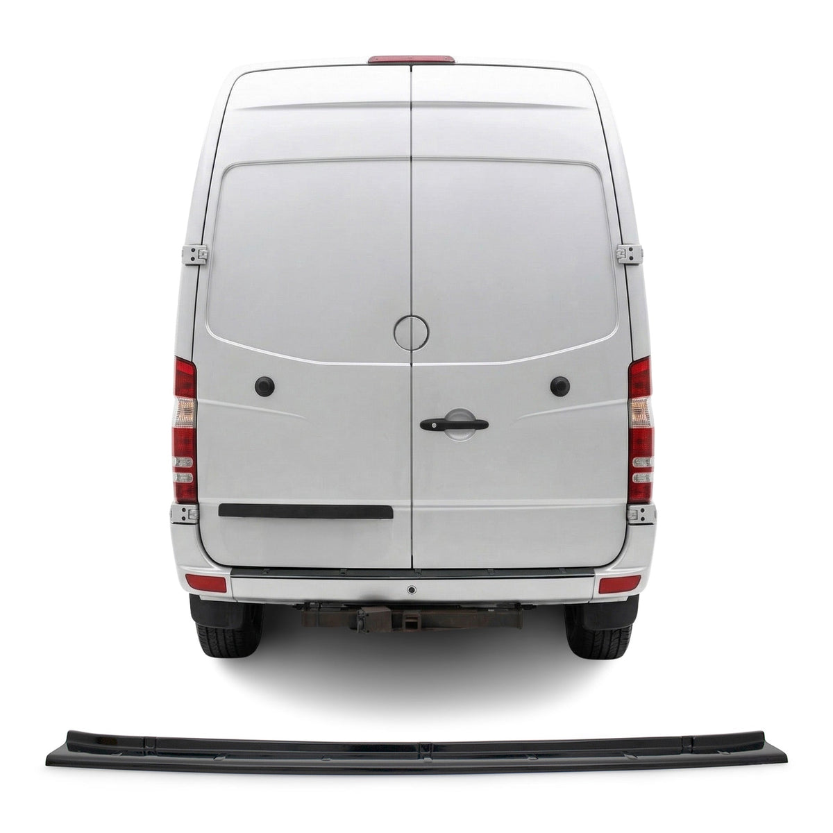 Mercedes Sprinter W906 2006-2018 Uyumlu Arka Tampon Eşiği - Piano Siyah