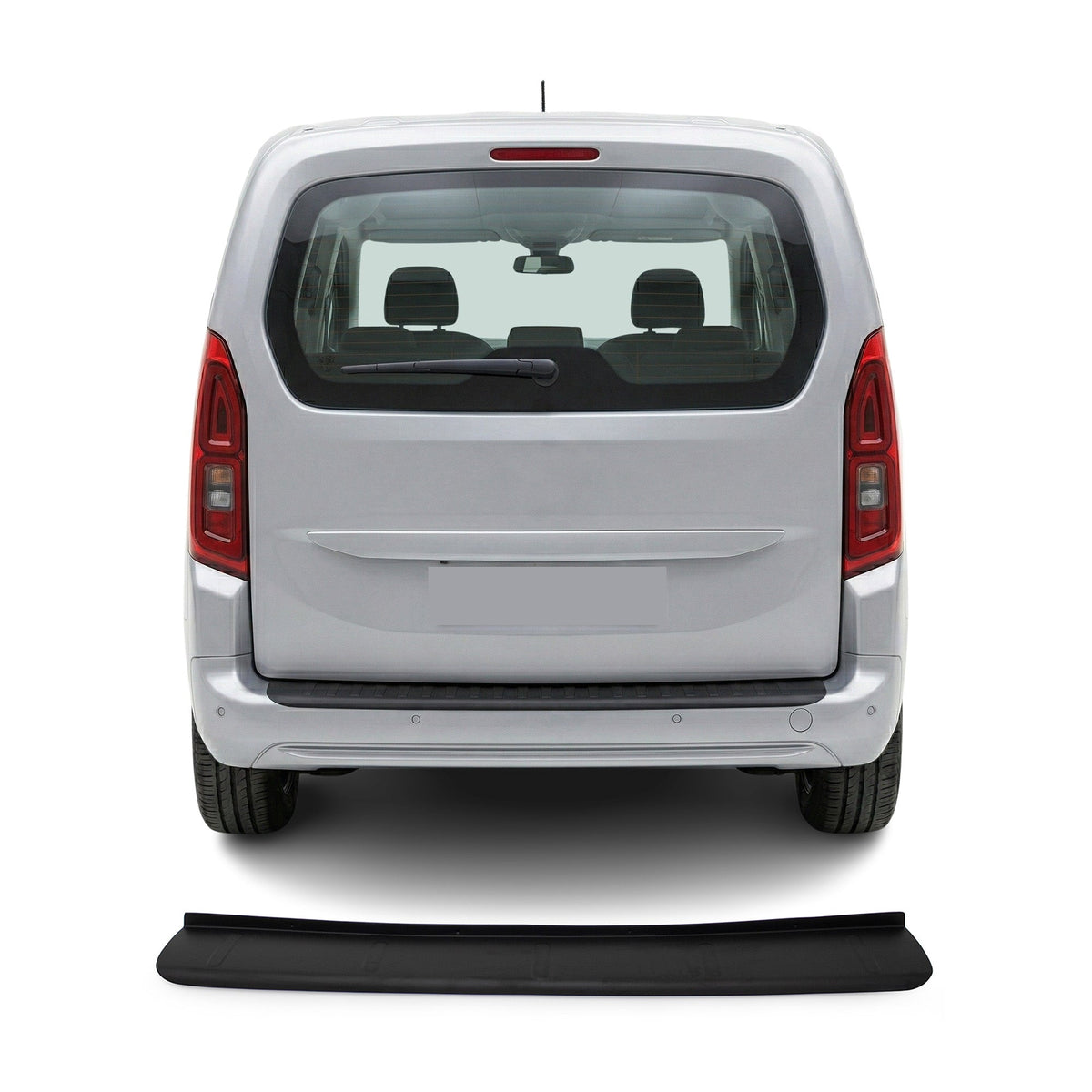 Opel Combo E 2019-2025 Uyumlu Arka Tampon Eşiği - Mat Siyah
