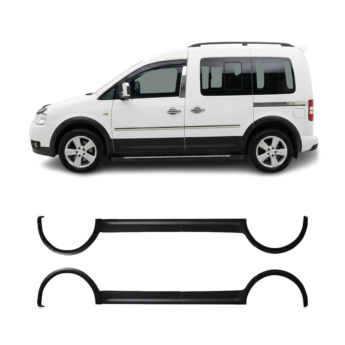 VW Caddy 2003-2010 Uyumlu Dodik Seti - Çamurluk ve Kapı, Tek Sürgü, Kısa Şase (12 Parça)