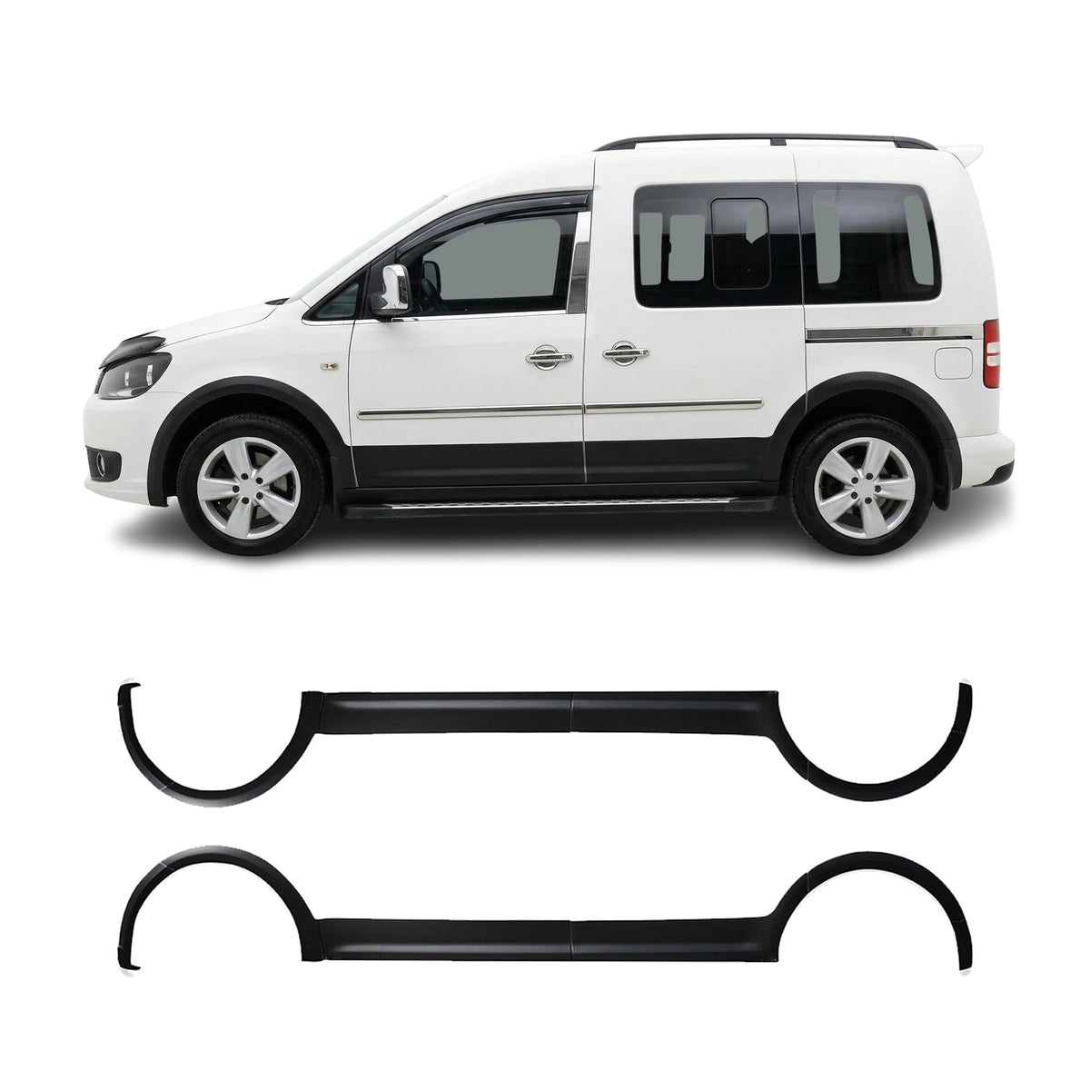 VW Caddy 2010-2015 Uyumlu Dodik Seti - Çamurluk ve Kapı, Çift Sürgü, Kısa Şase (12 Parça)