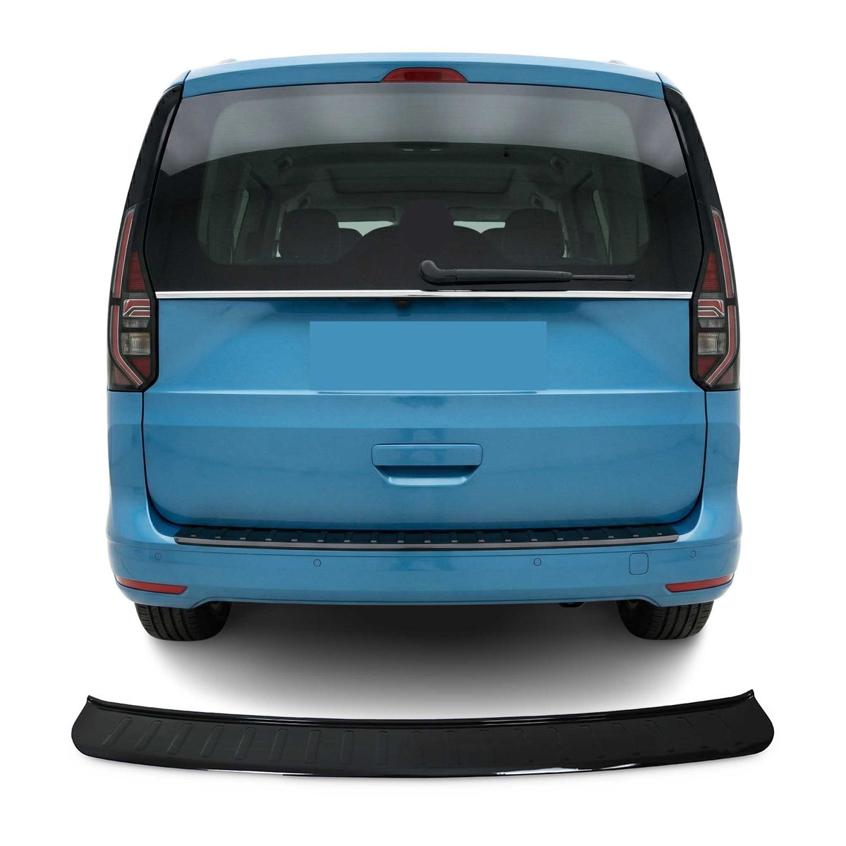VW Caddy 2020-2025 Uyumlu Arka Tampon Eşiği - Piano Siyah