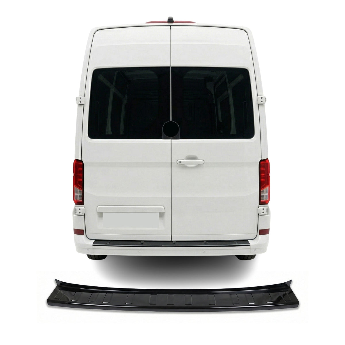 VW Crafter 2017-2025 Uyumlu Arka Tampon Eşiği - Piano Siyah