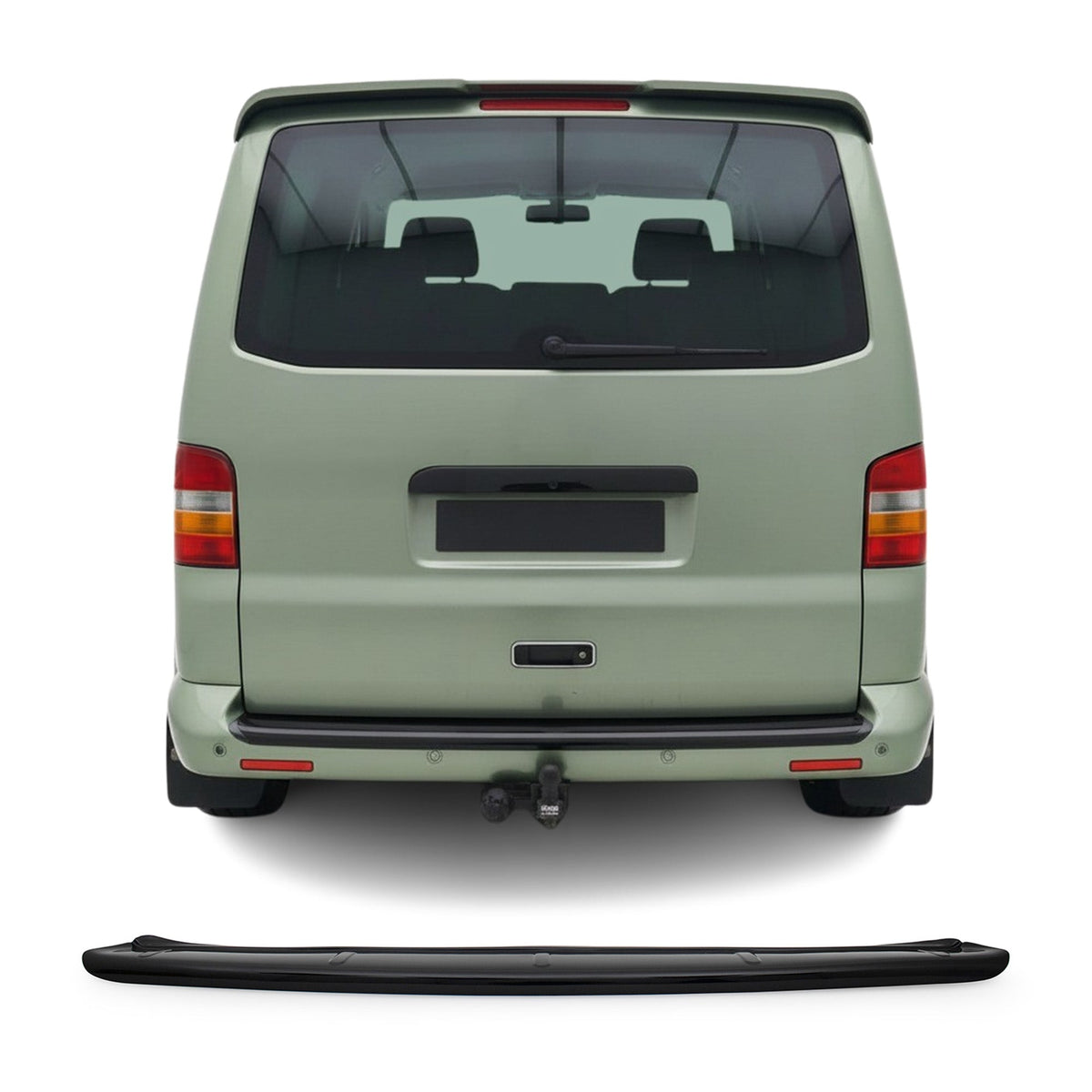 VW Transporter T5 2003-2014 Uyumlu Arka Tampon Eşiği - Piano Siyah