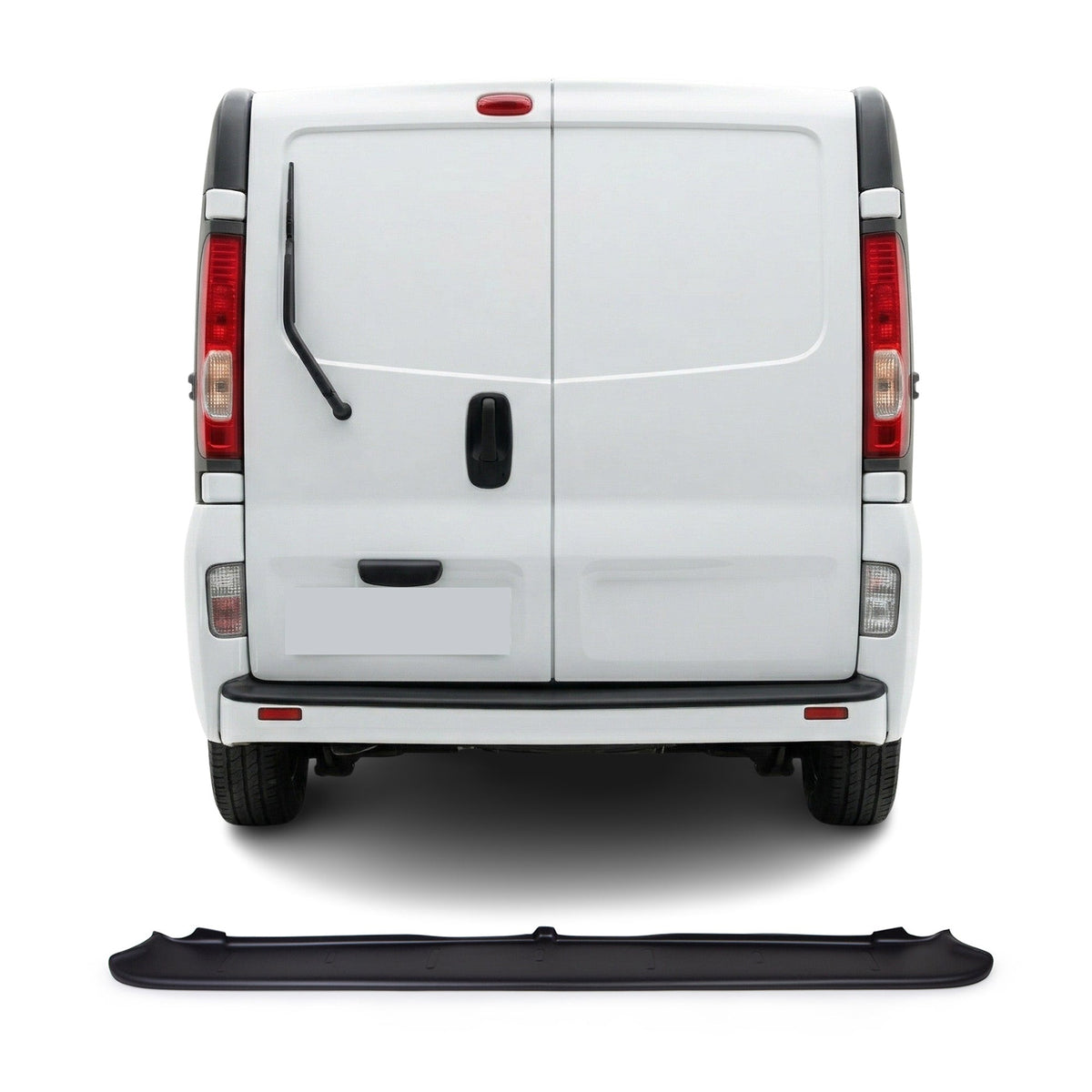 Renault Trafic 2003-2014 Uyumlu Arka Tampon Eşiği - Mat Siyah